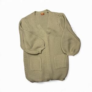 POL Olive Green Chunky Knit Cardigan Coat size Small